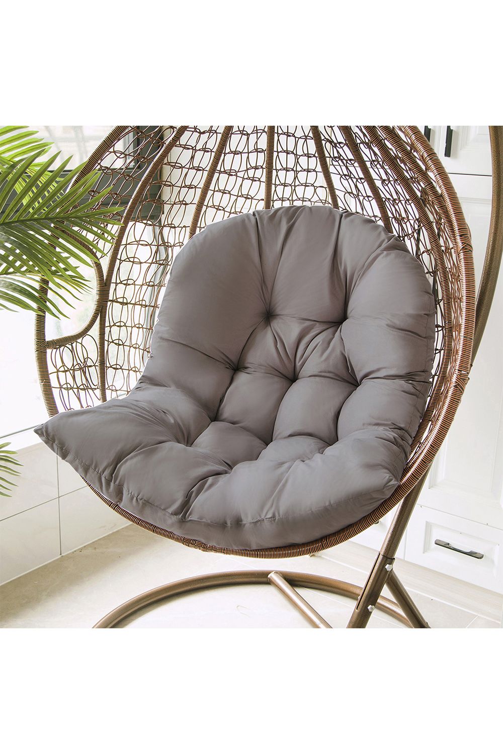 Living and Home 80cm W x 108cm H Hanging Egg Swing Chair Cushion Hanging Basket Cushion image 2