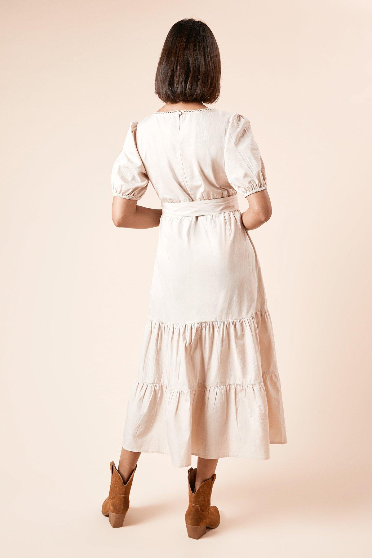 Dorothy Perkins Poplin Shirt Dress Stone image 3