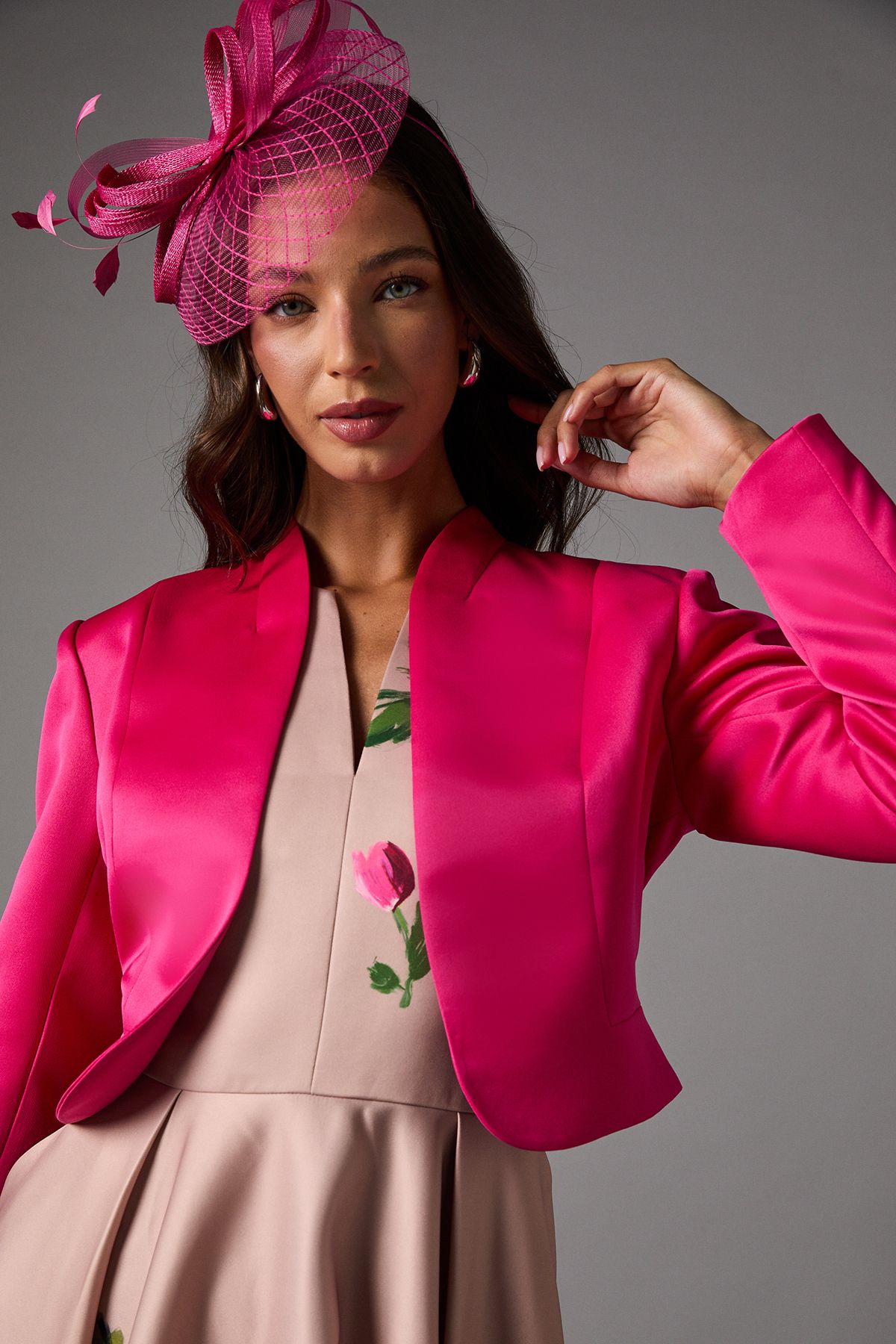Coast Crop Satin Jacket Bright Pink image 4