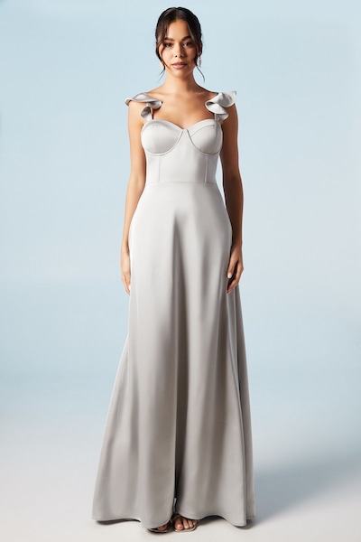 Coast Fitted Bodice Satin Bridesmaid Dress Sage