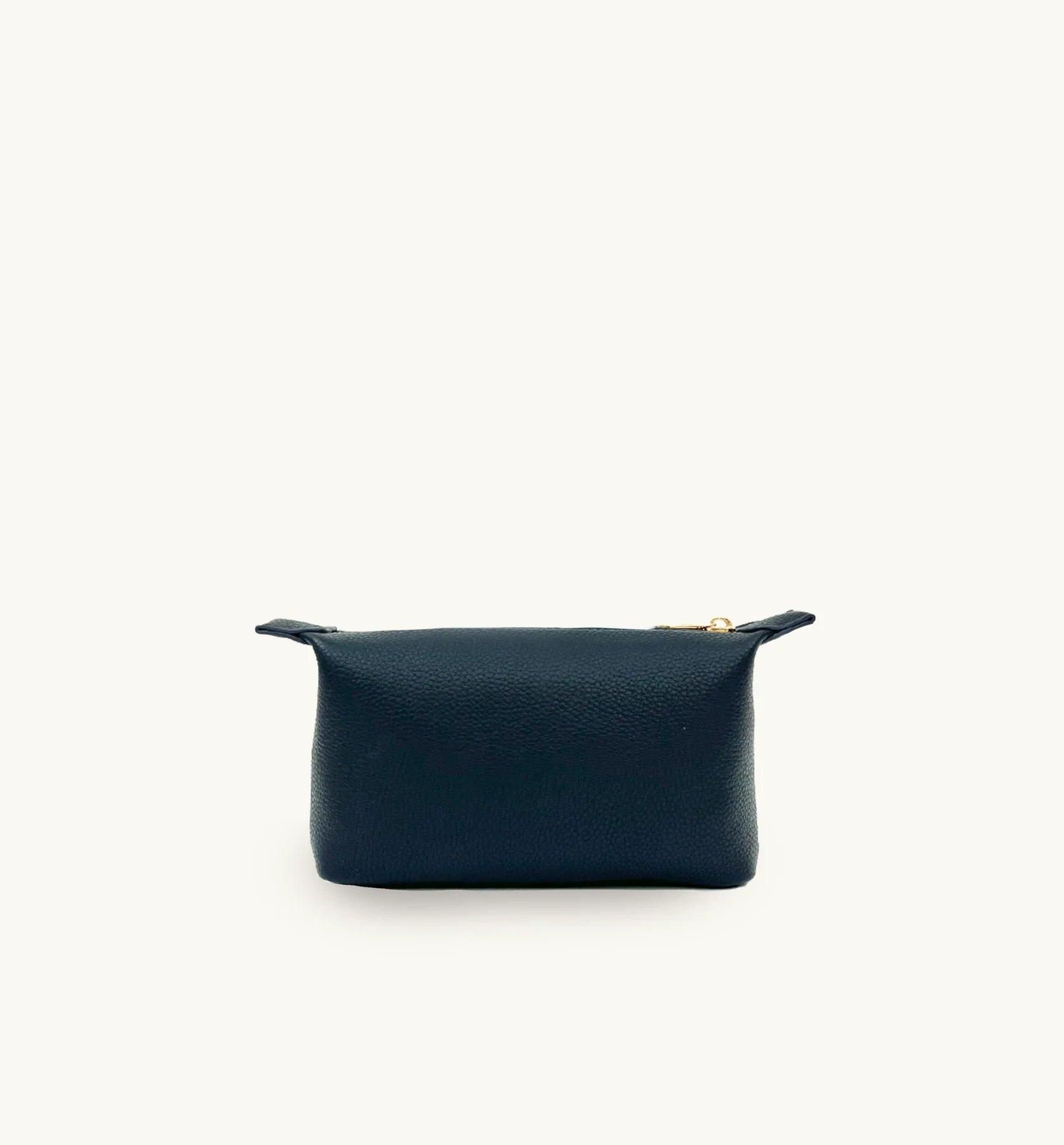 Apatchy London Small Leather Navy Makeup Bag image 2