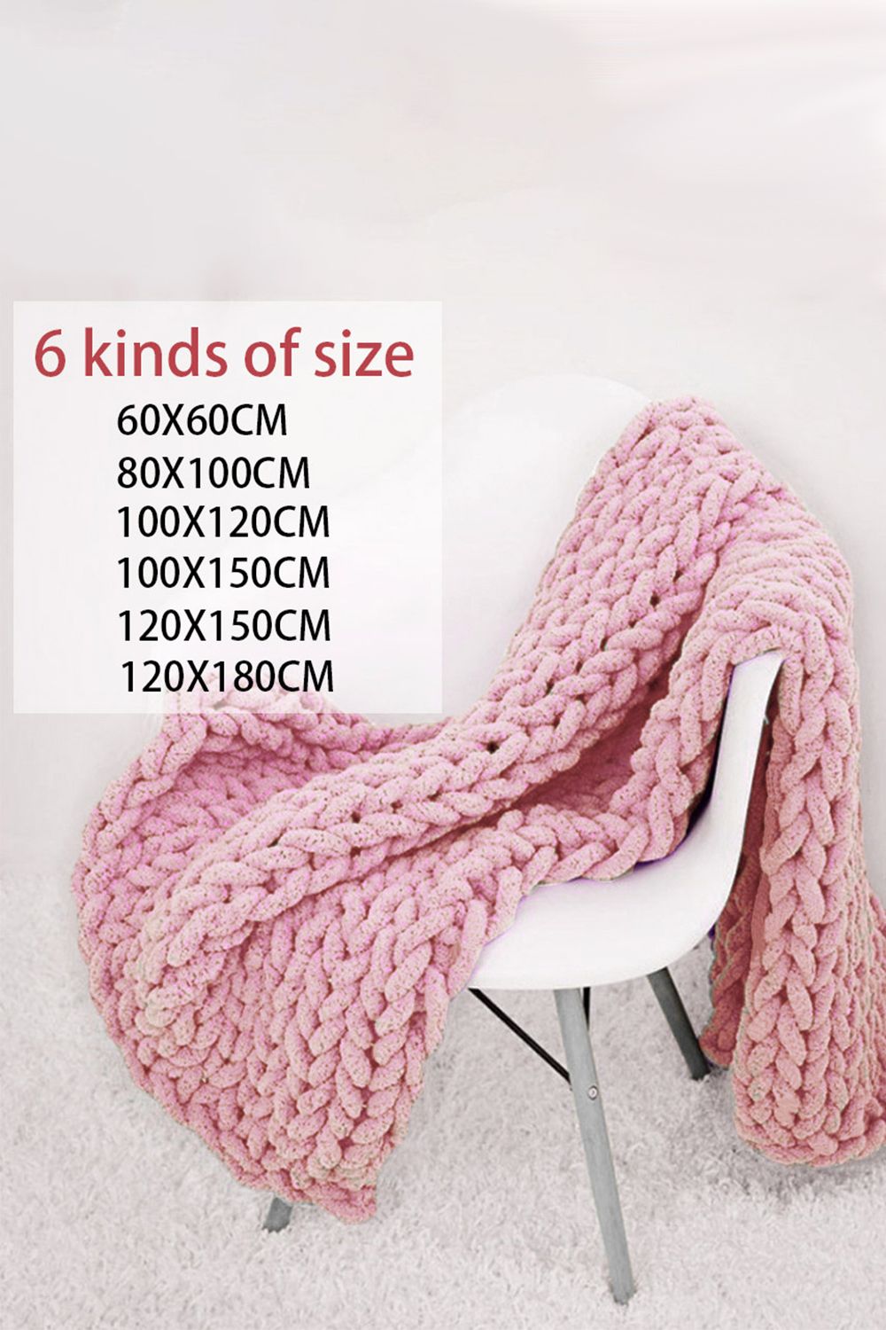Living and Home Chunky Knit Throw Blanket 80x100cm image 5