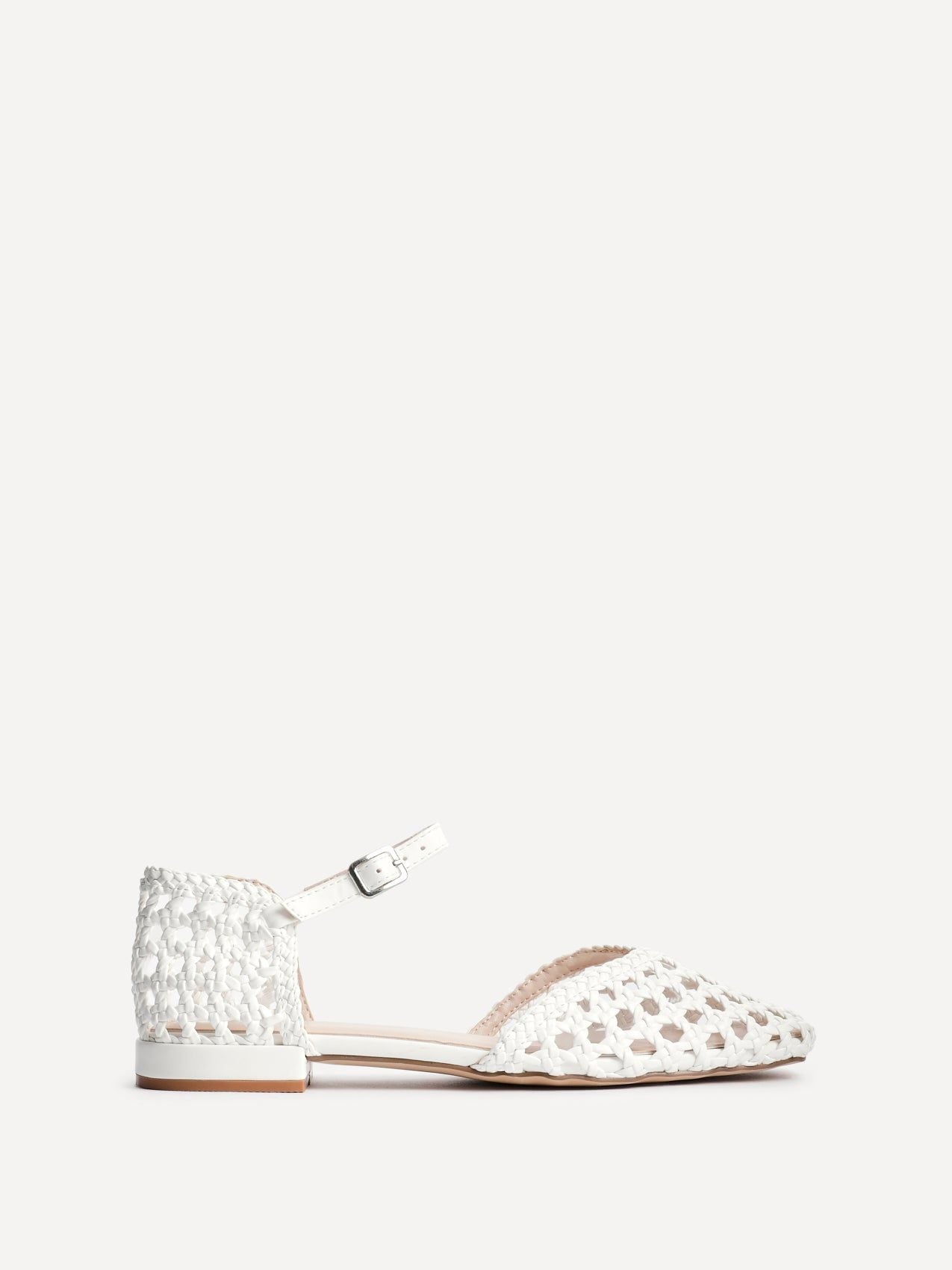 Linzi Suki White Woven Sandals image 1
