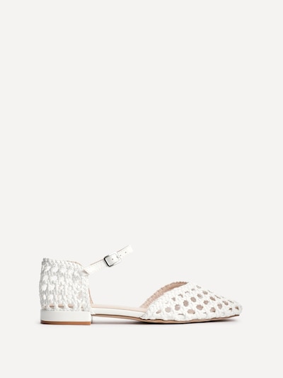 Linzi Suki White Woven Sandals