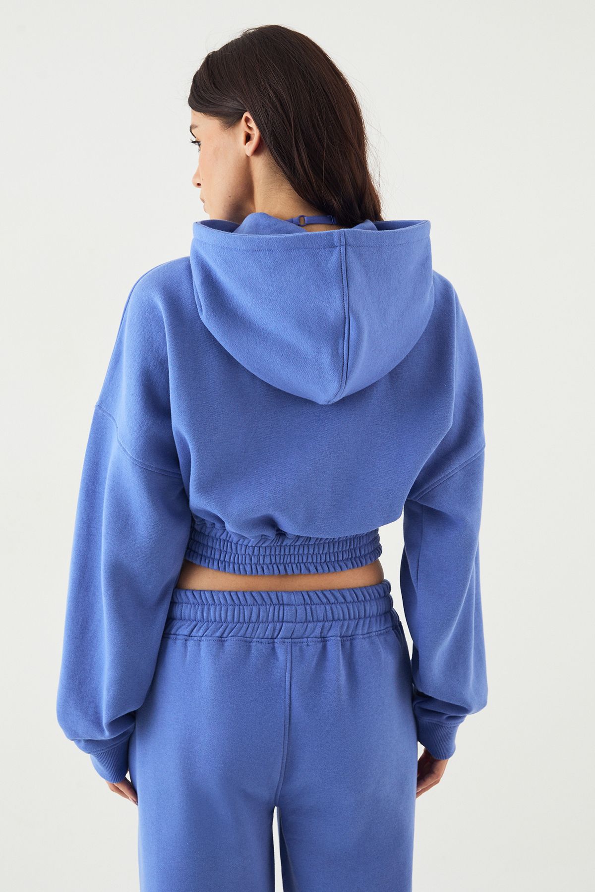 DSGN Studio DSGN Studio Sport Boxy Crop Zip Through Hoodie Cornflower image 2