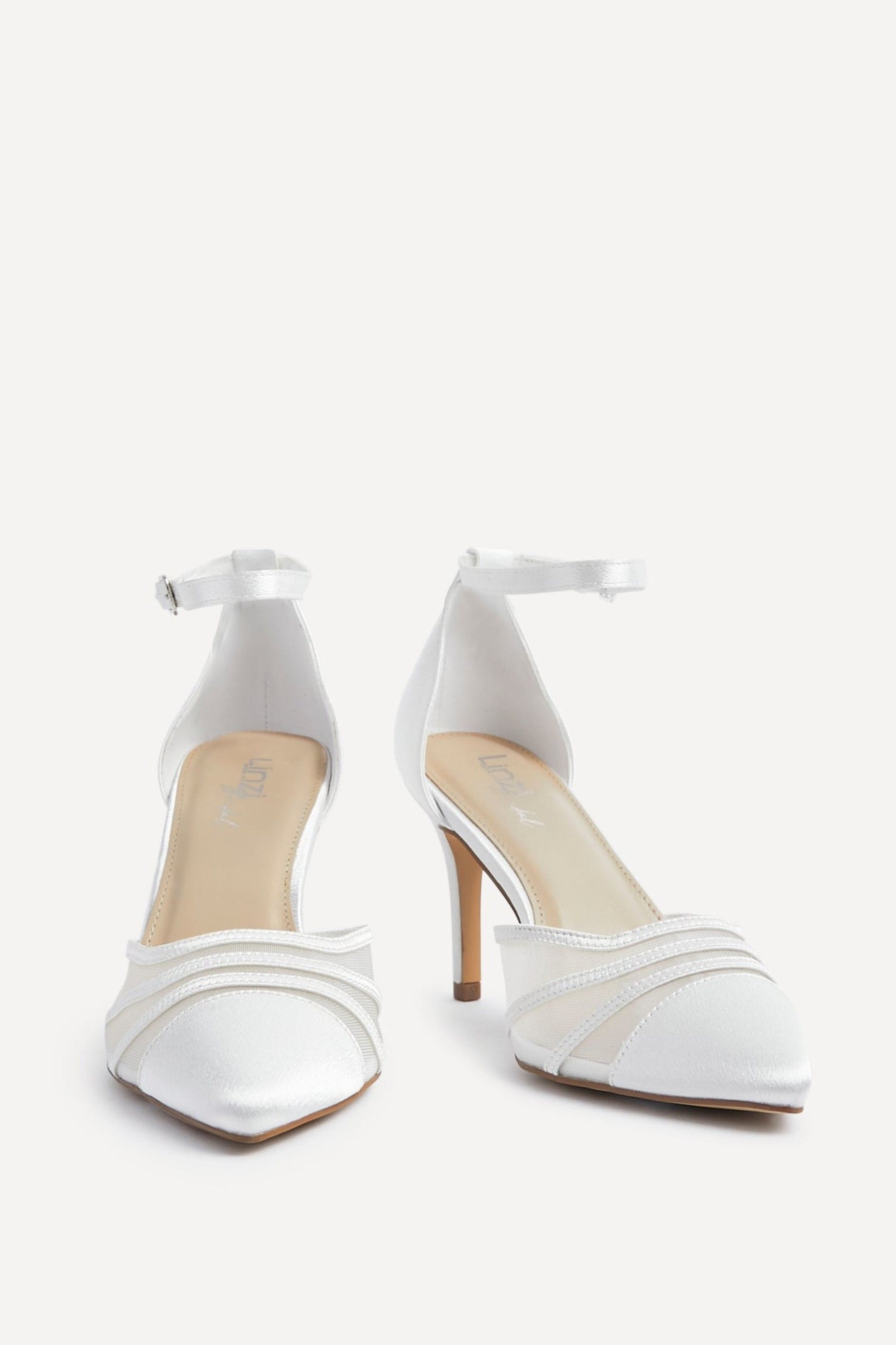 Linzi Tianey Wide Fit Ivory Satin Mesh Stiletto Court Heel image 3