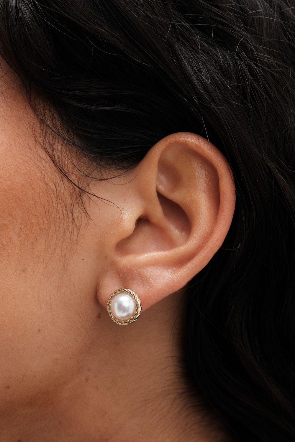 Mood Gold Cream Pearl Mixed Stud Earrings - Pack of 3