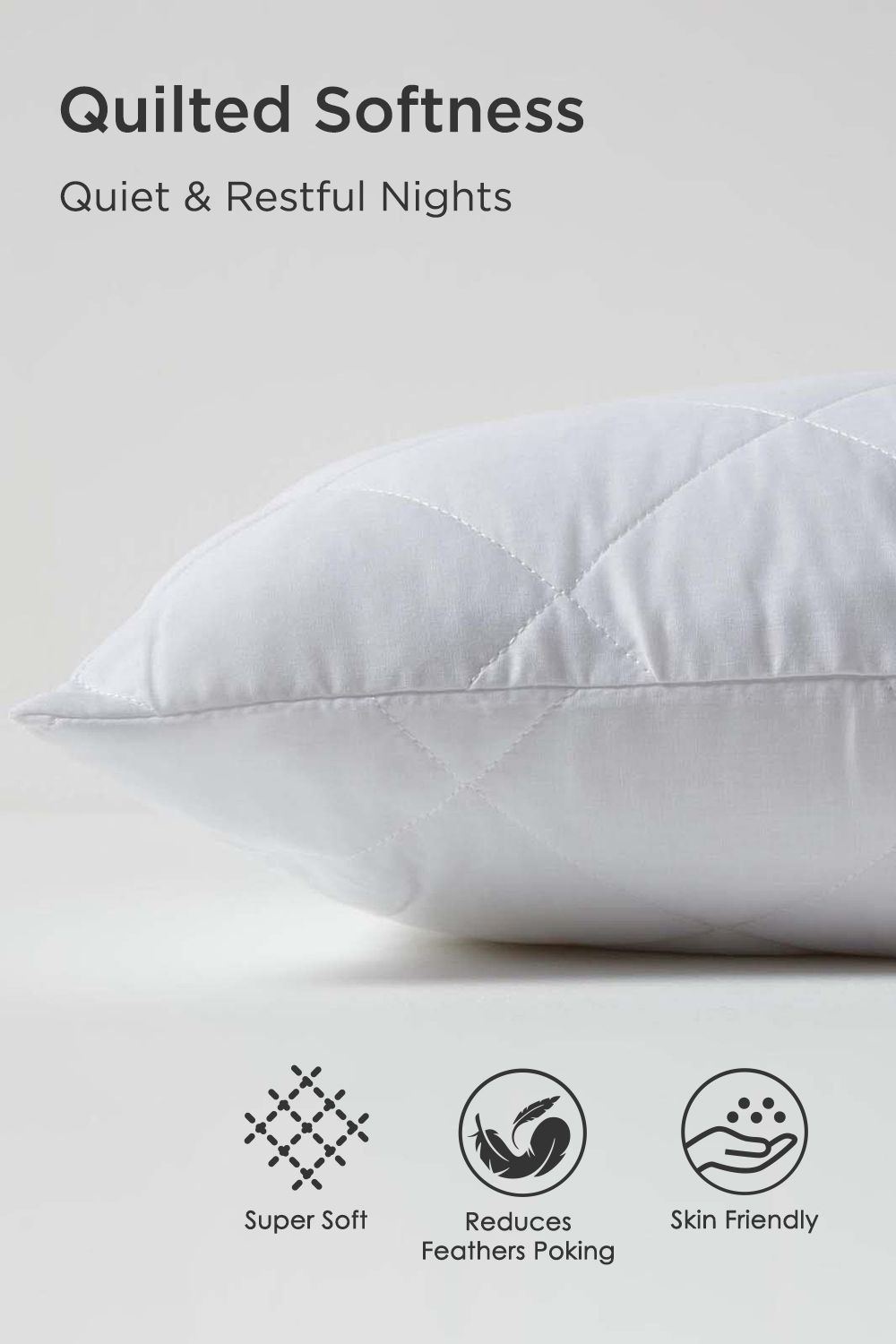 Homescapes Cotton Rich Quilted Pillow Protectors 80 x 80 cm, Pack of 4 image 4