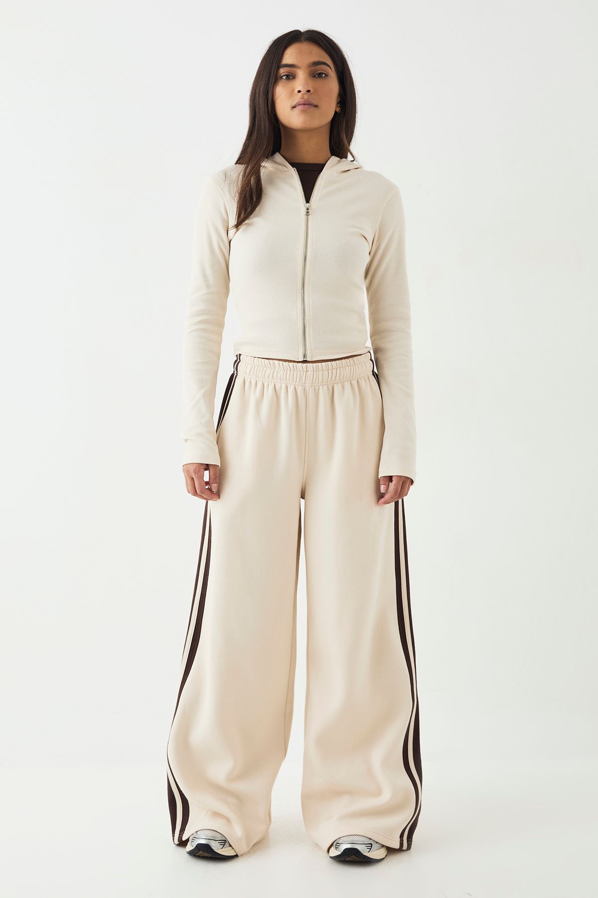 DSGN Studio DSGN Studio Zip Through Hooded Rib Top Stone image 5