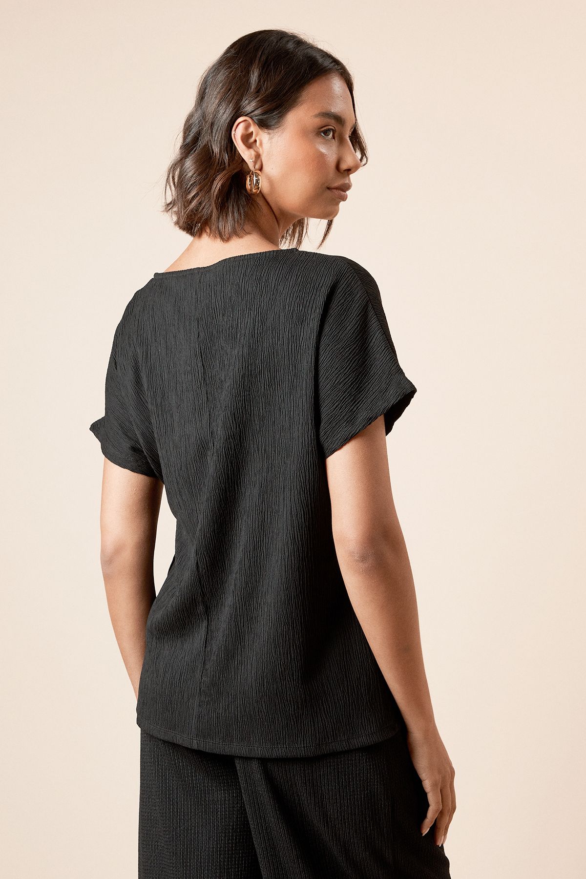 Dorothy Perkins Knot Tie Side Jersey T Shirt Black image 4