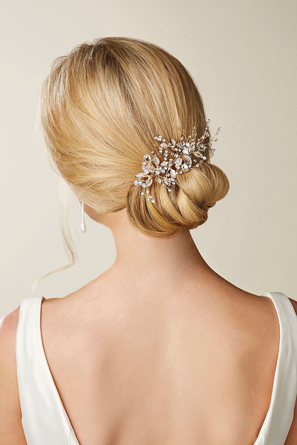 Jon Richard Gold Plated Harmony Gold Leaf And Crystal Sprig Clip image 3