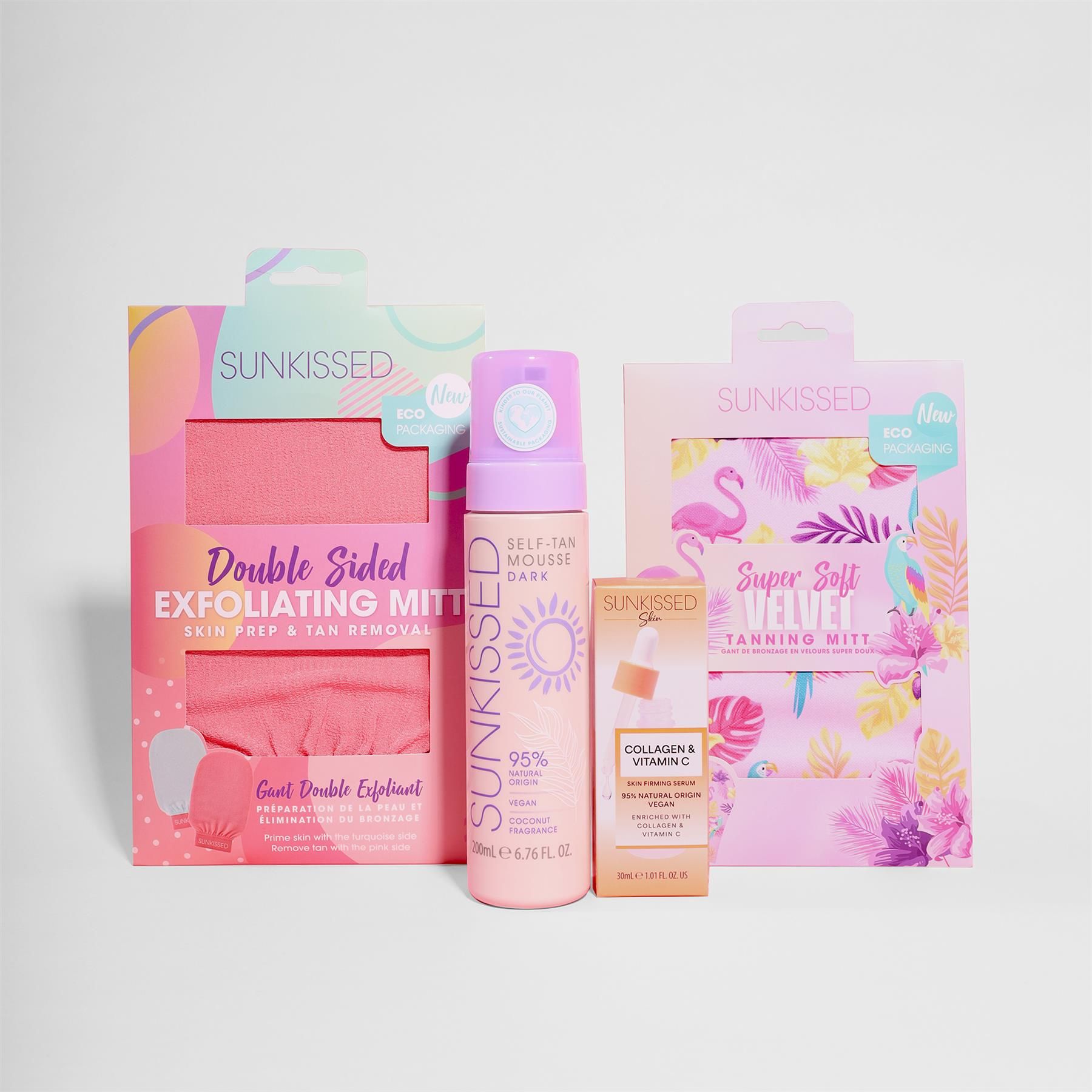 Sunkissed Dark Tan Set - Tan 200ml, Mitt, Serum 30ml image 1