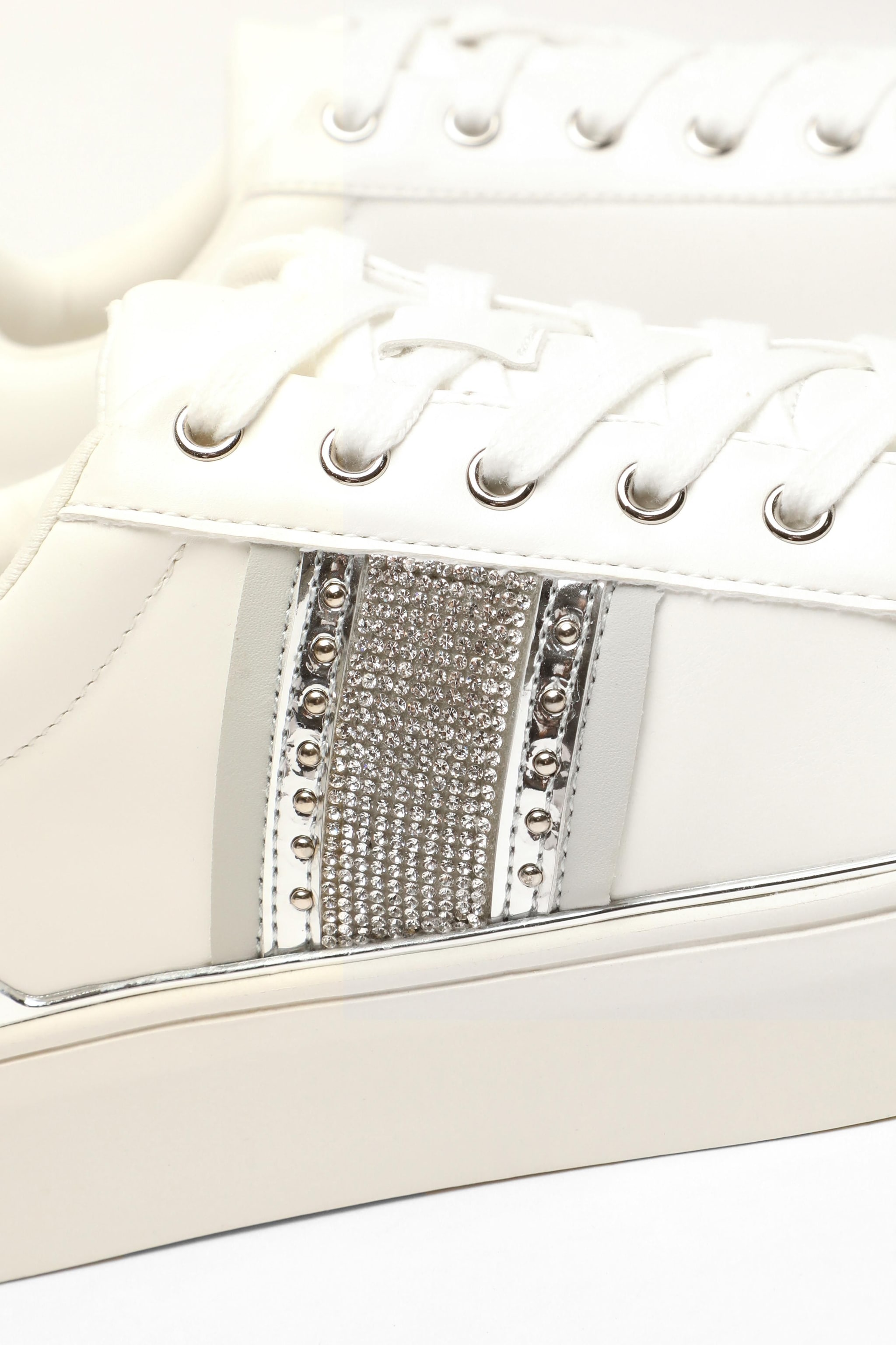 Quiz Faux Leather Trim Trainers image 5