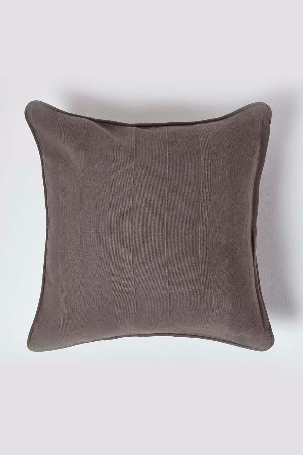 Homescapes Cotton Rajput Ribbed Cushion Cover image 1