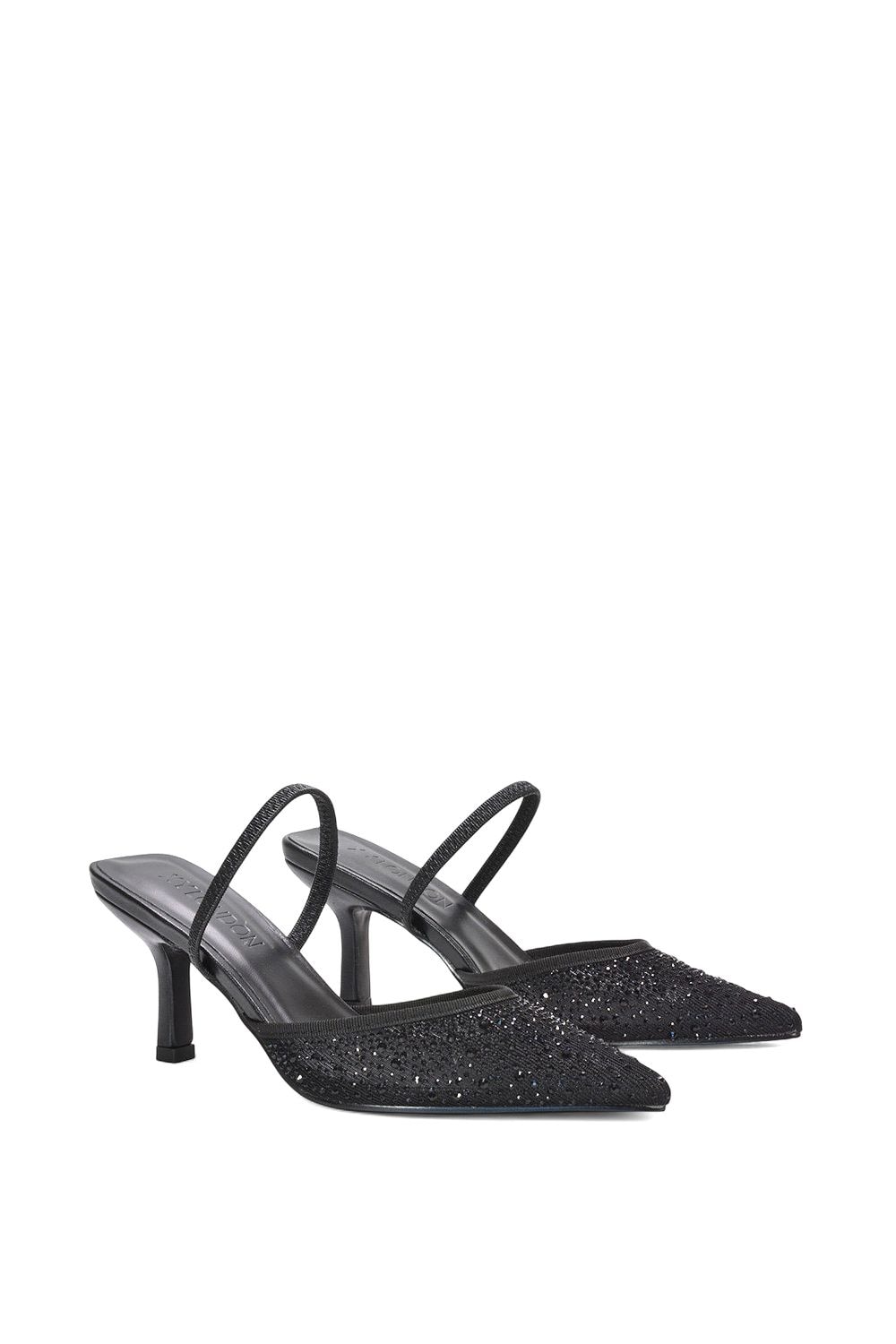 XY London 'Chase' Stiletto Heel Court Shoes With Mesh and  Rhinestones image 3