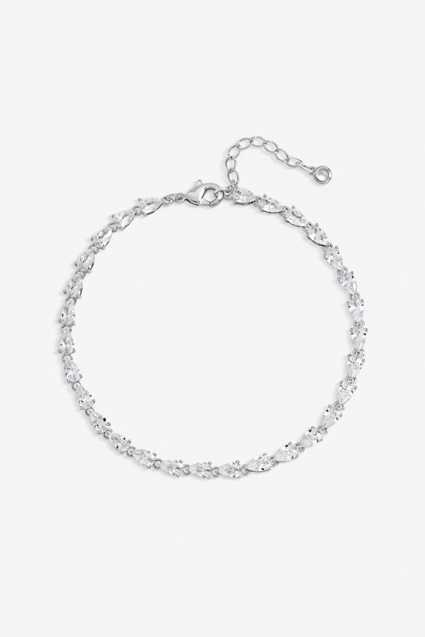 Jon Richard Rhodium Pear Drop Bracelet