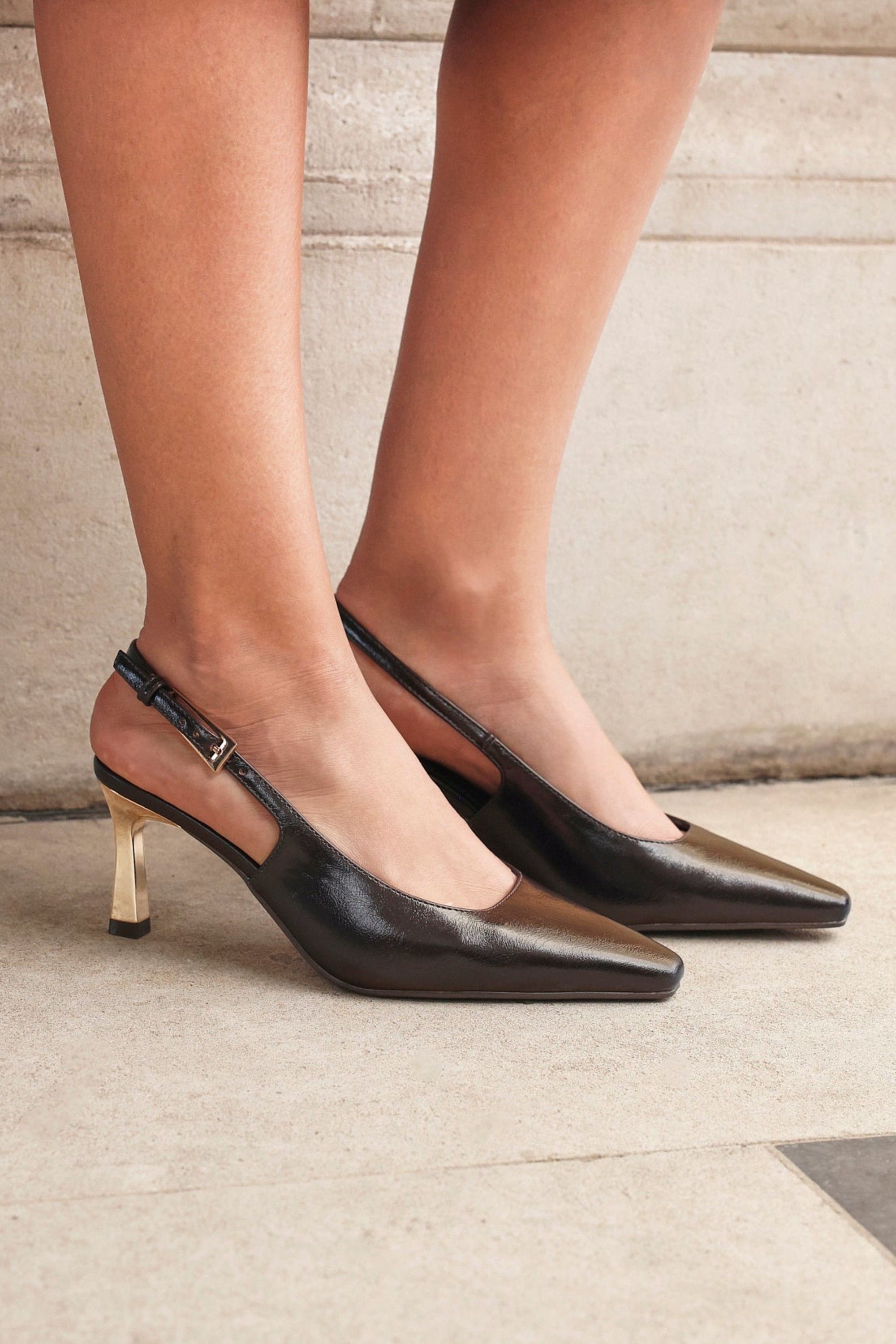 Linzi Avani Brown Faux Leather Court Heel image 6