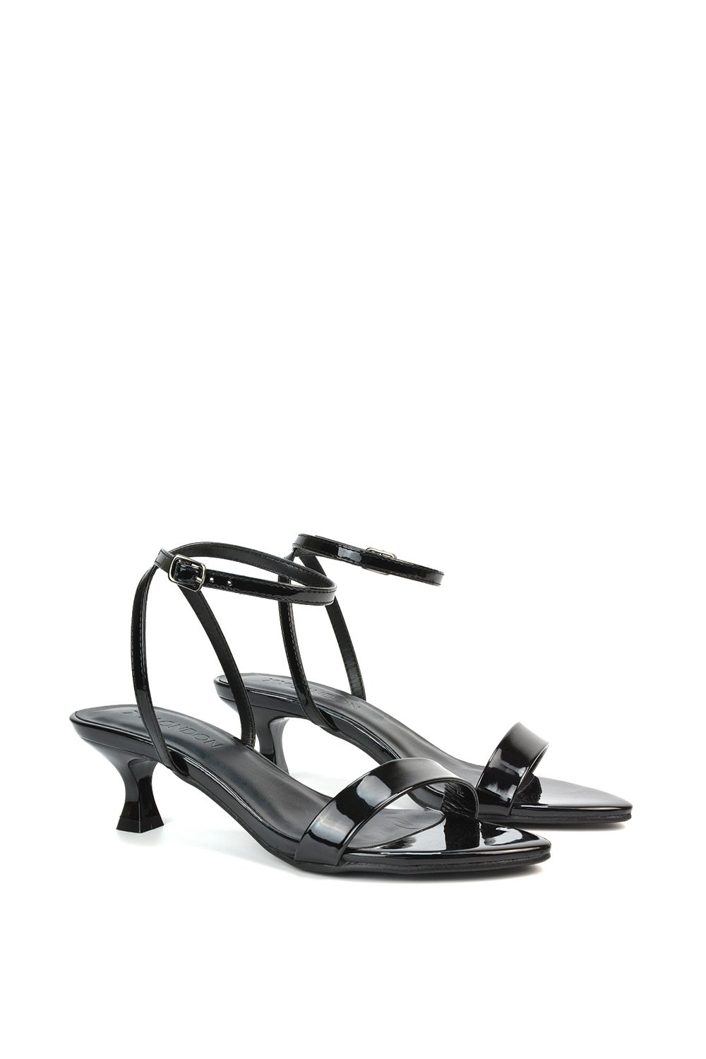 XY London 'Antonia' Kitten Low Heel Strappy Sandal Two Part Heeled Shoes image 3