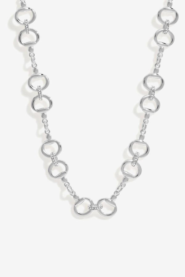 Inicio Inicio Silver Plated Polished Snaffle Necklaces - Gift Pouch