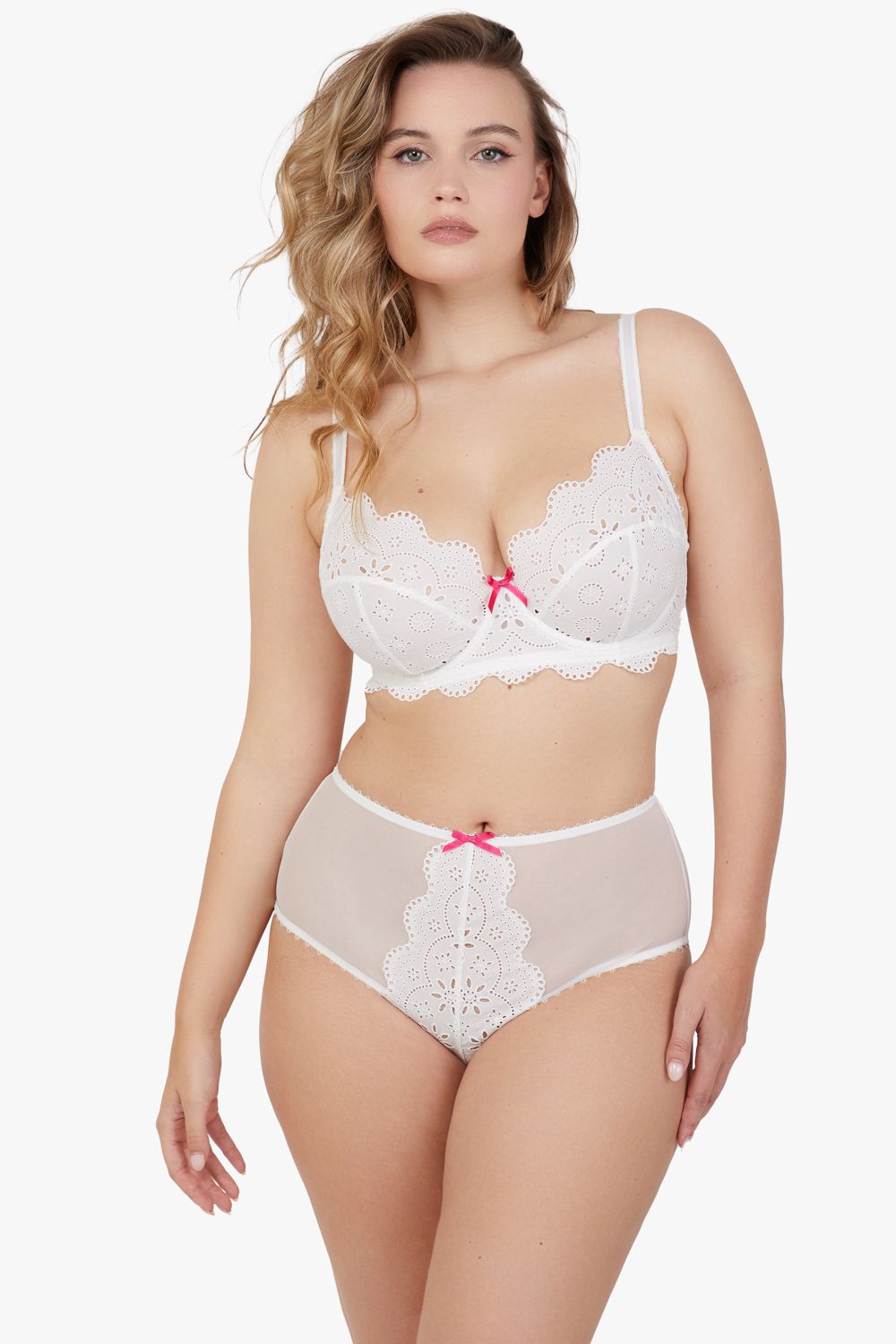 Playful Promises Camille White Broderie High Waisted Brief image 2