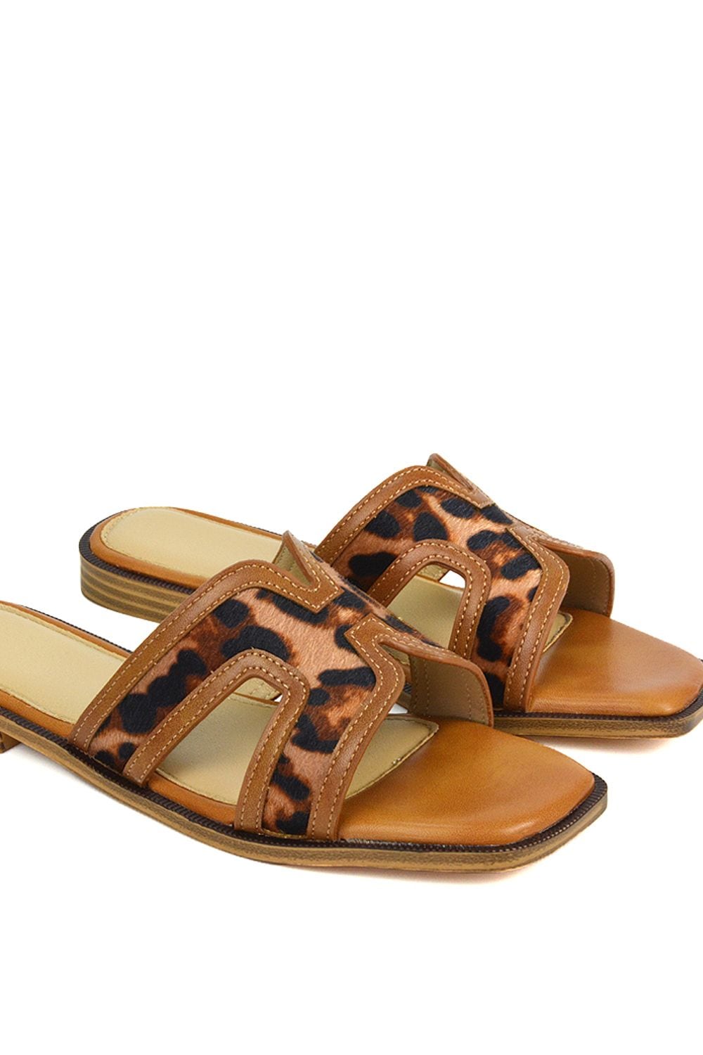 XY London 'Lola' Cut Out Strap Flat Slip On Slider Sandals image 4