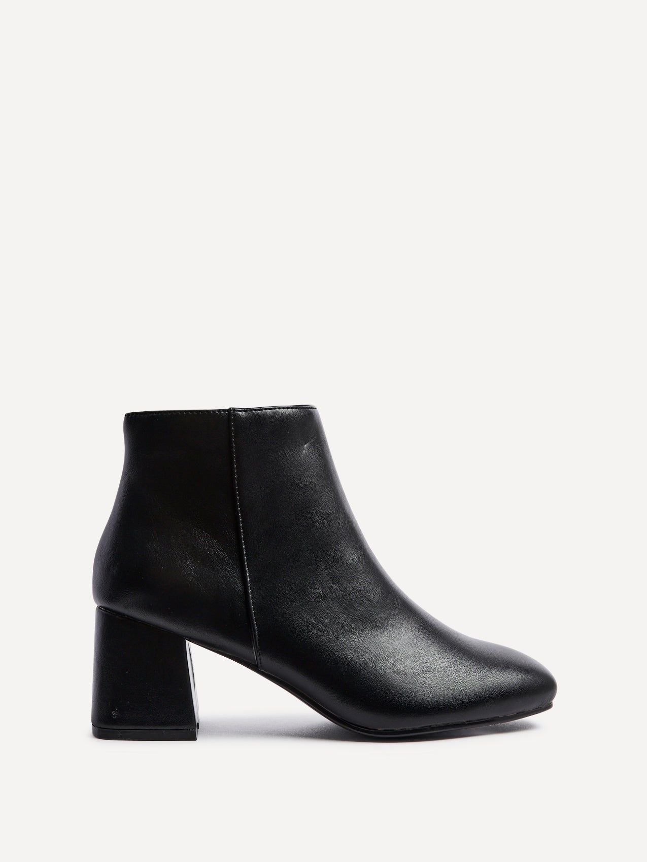 Linzi Verse Black Faux Leather Block Heel Ankle Boot image 1