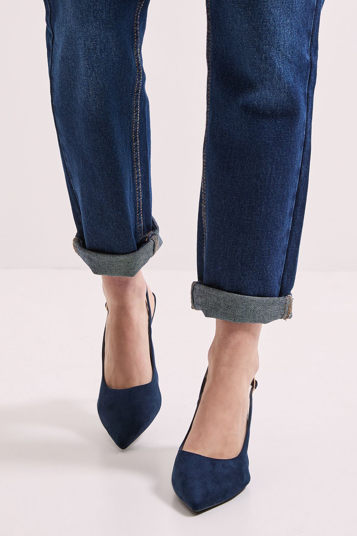 Dorothy Perkins Dasha Sling Back High Stiletto Court Shoes Navy image 3