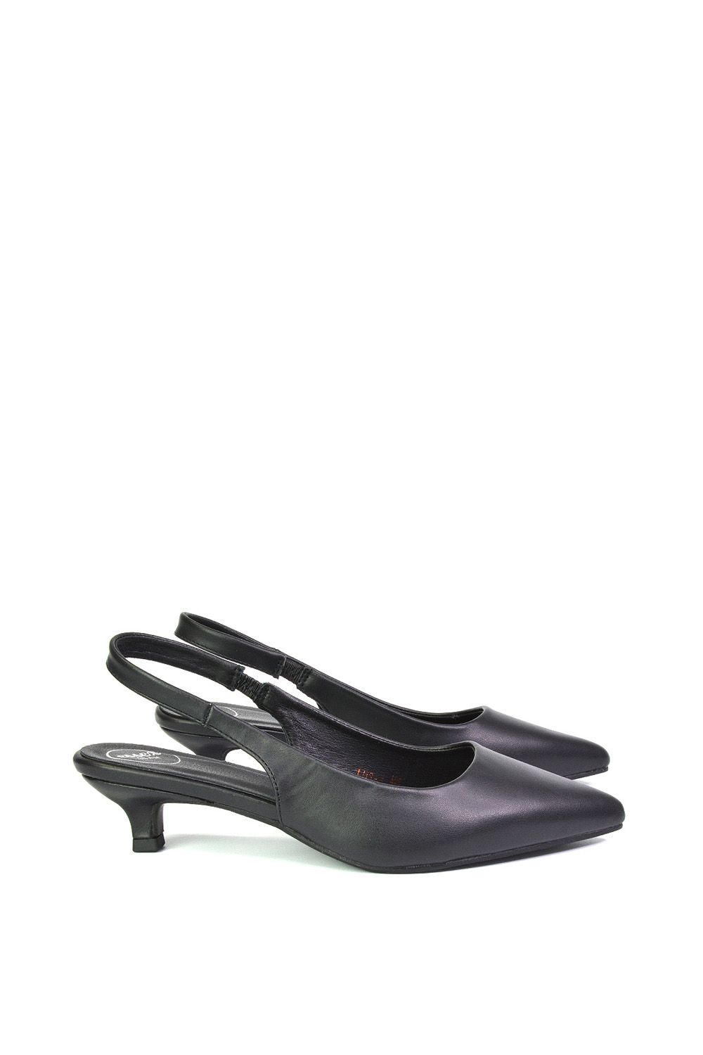 XY London 'Avalone' Pointed Toe Sling Back Kitten Heel Sandals image 2