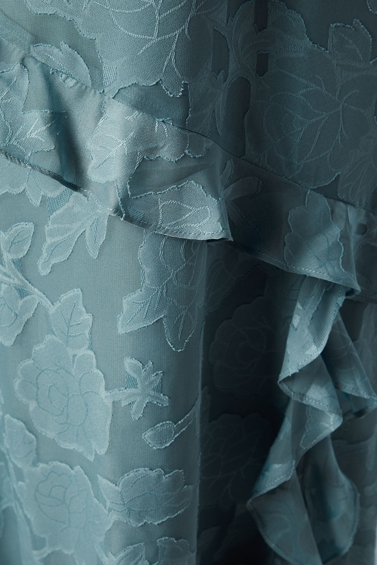 Oasis Rose Georgette One Shoulder Maxi Bridesmaid Dress Dusty Blue image 5