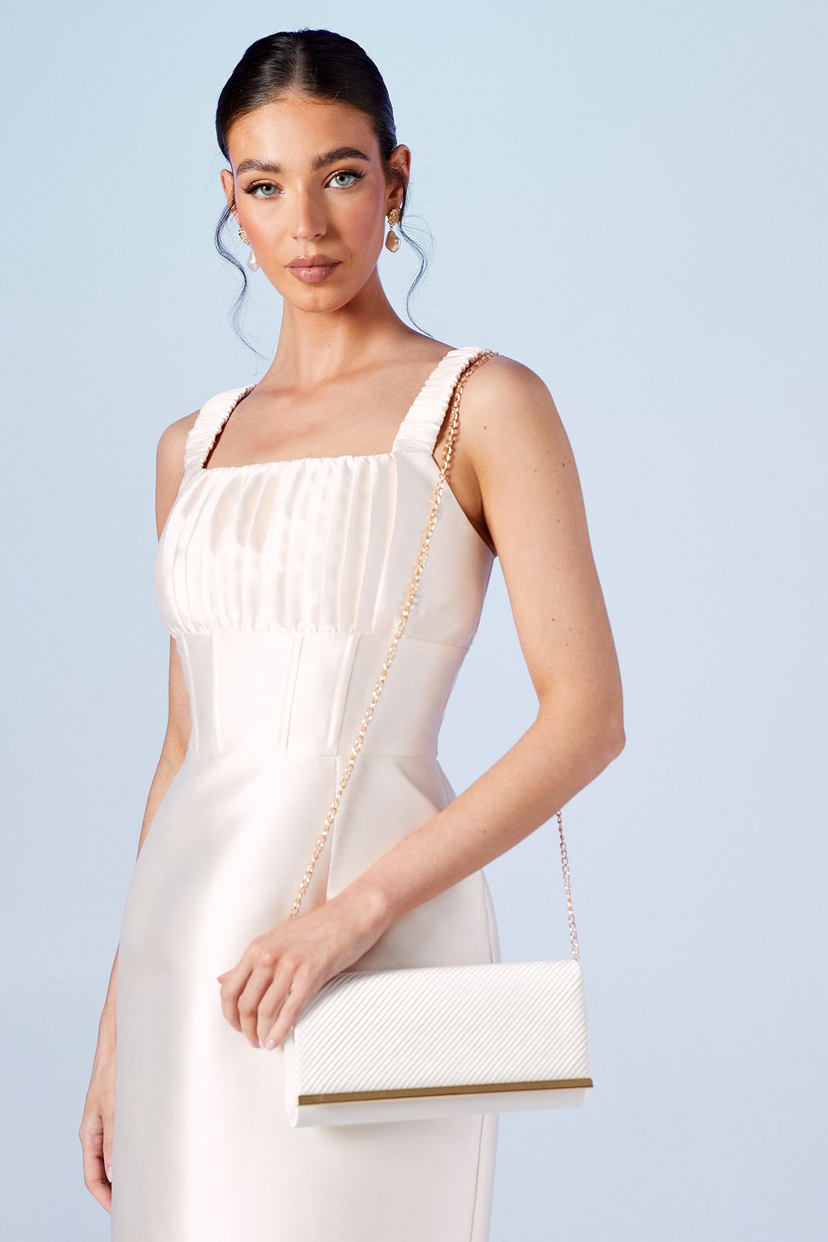 Coast Bridal Daisy Ruched Detail Clutch Bags Ivory image 2