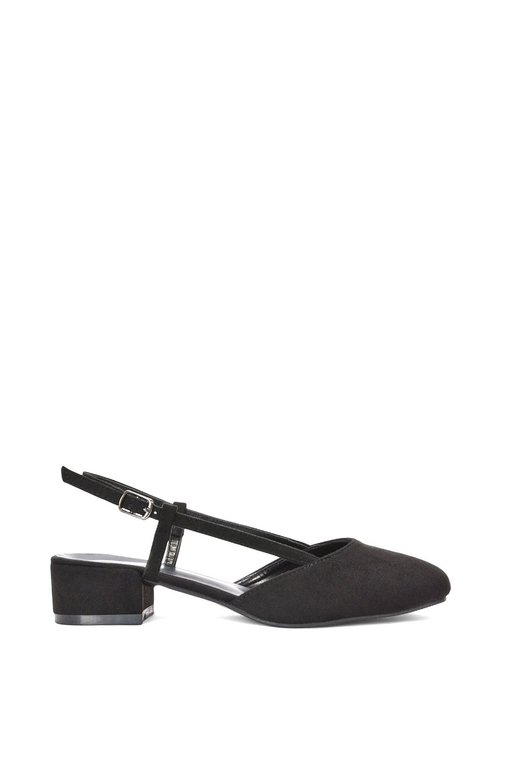 XY London 'Kira' Low Heel Court Shoes With Slingback and Buckle image 1