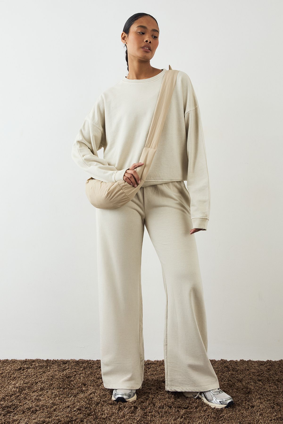 DSGN Studio DSGN Studio Premium Heavyweight Washed Straight Leg Jogger Ecru image 3