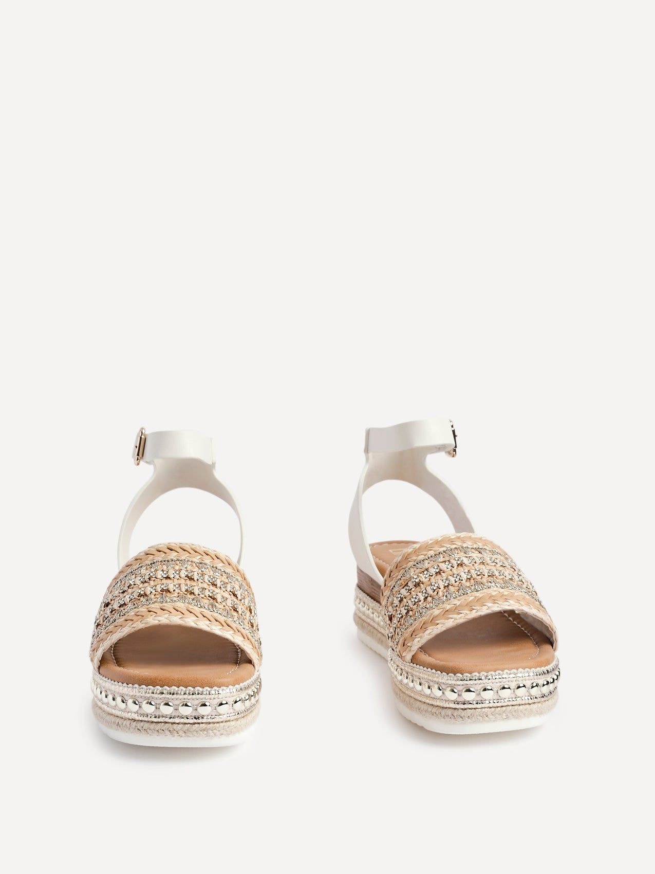 Linzi Opulant Gold Embellished Espadrille Flatform Sandals image 3