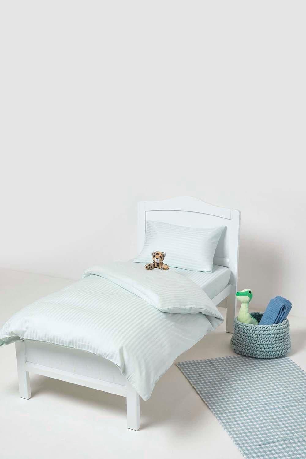 Homescapes Cotton Stripe Fitted Cot Sheets 330 Thread Count, 2 Pack image 2