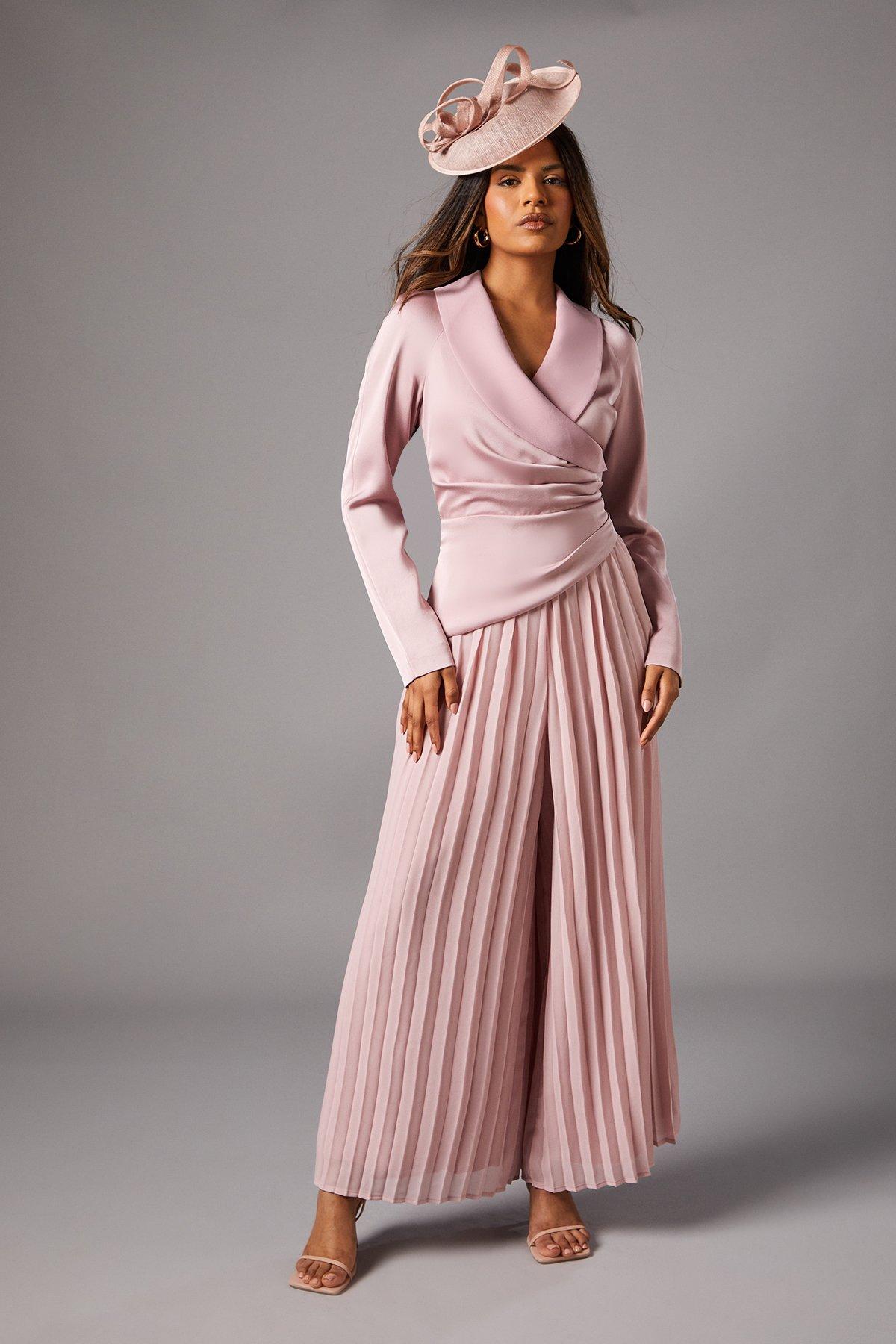 Coast Blush Petite Tailored Pleat Trouser Jumpsuit PLT