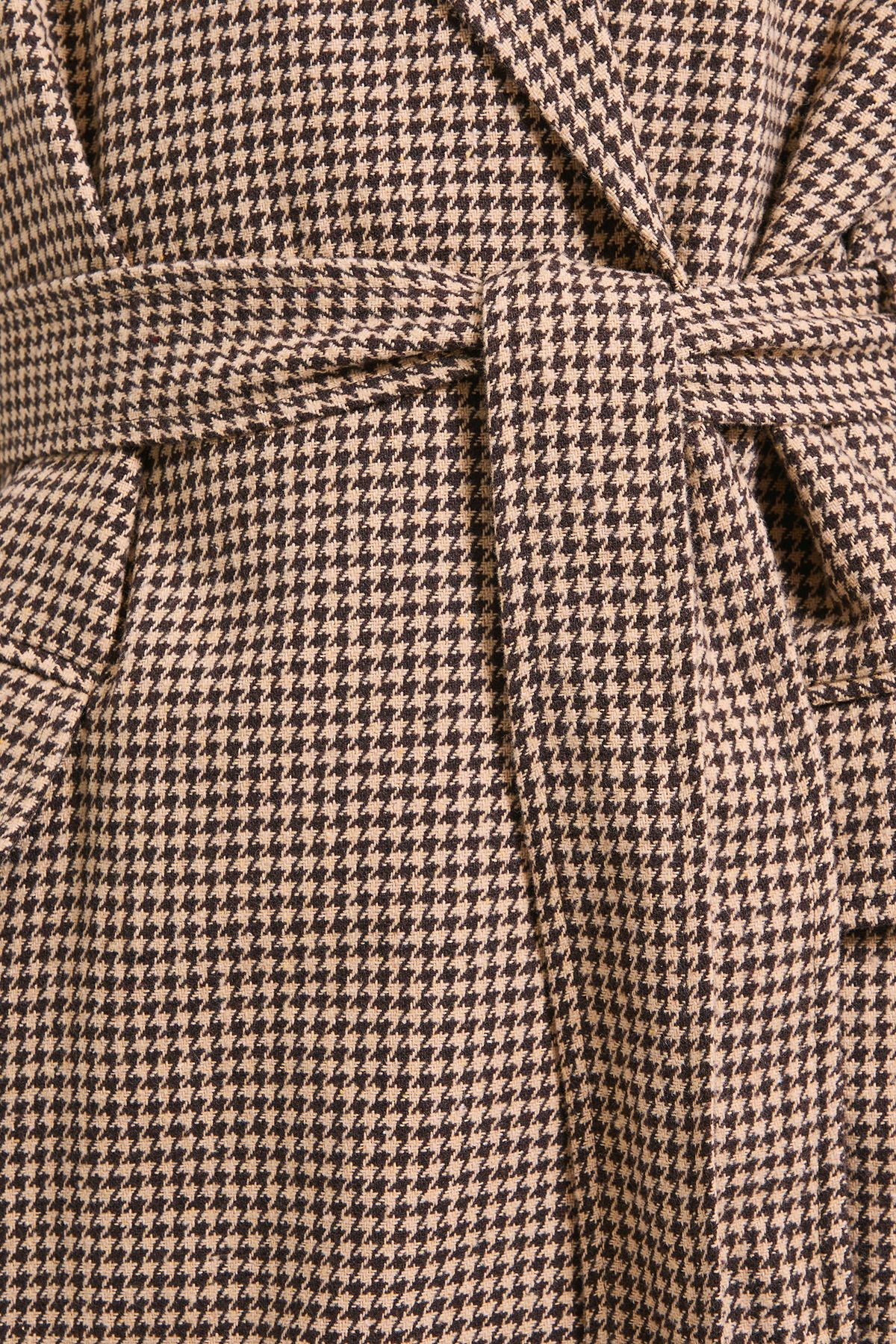 Dorothy Perkins Dogtooth Midi Blazer Coat Chocolate image 5