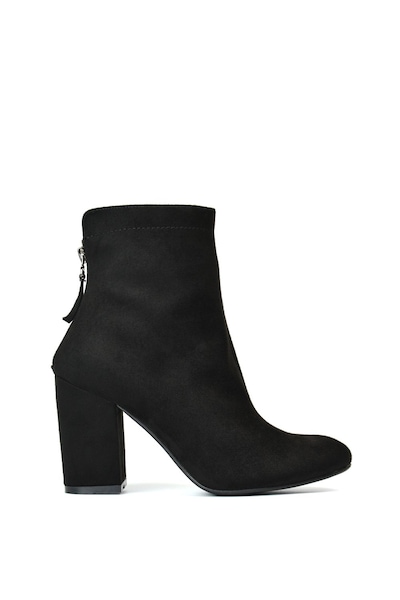 XY London 'Evia' Zip-Up Mid Block Heel Sock Ankle Boots