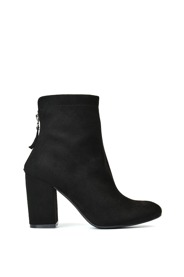 XY London 'Evia' Zip-Up Mid Block Heel Sock Ankle Boots