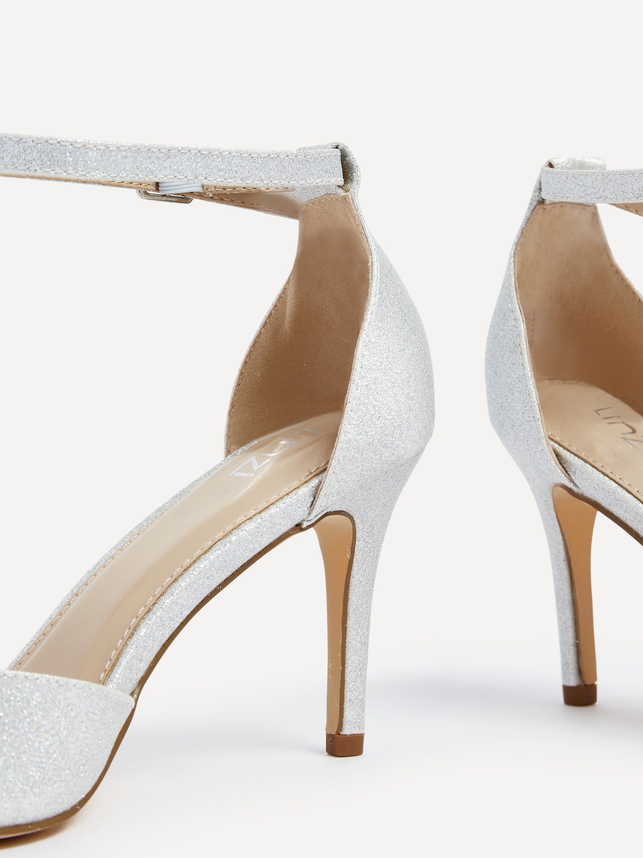 Linzi Maci Silver Glitter Fabric Stiletto Court Heel image 5
