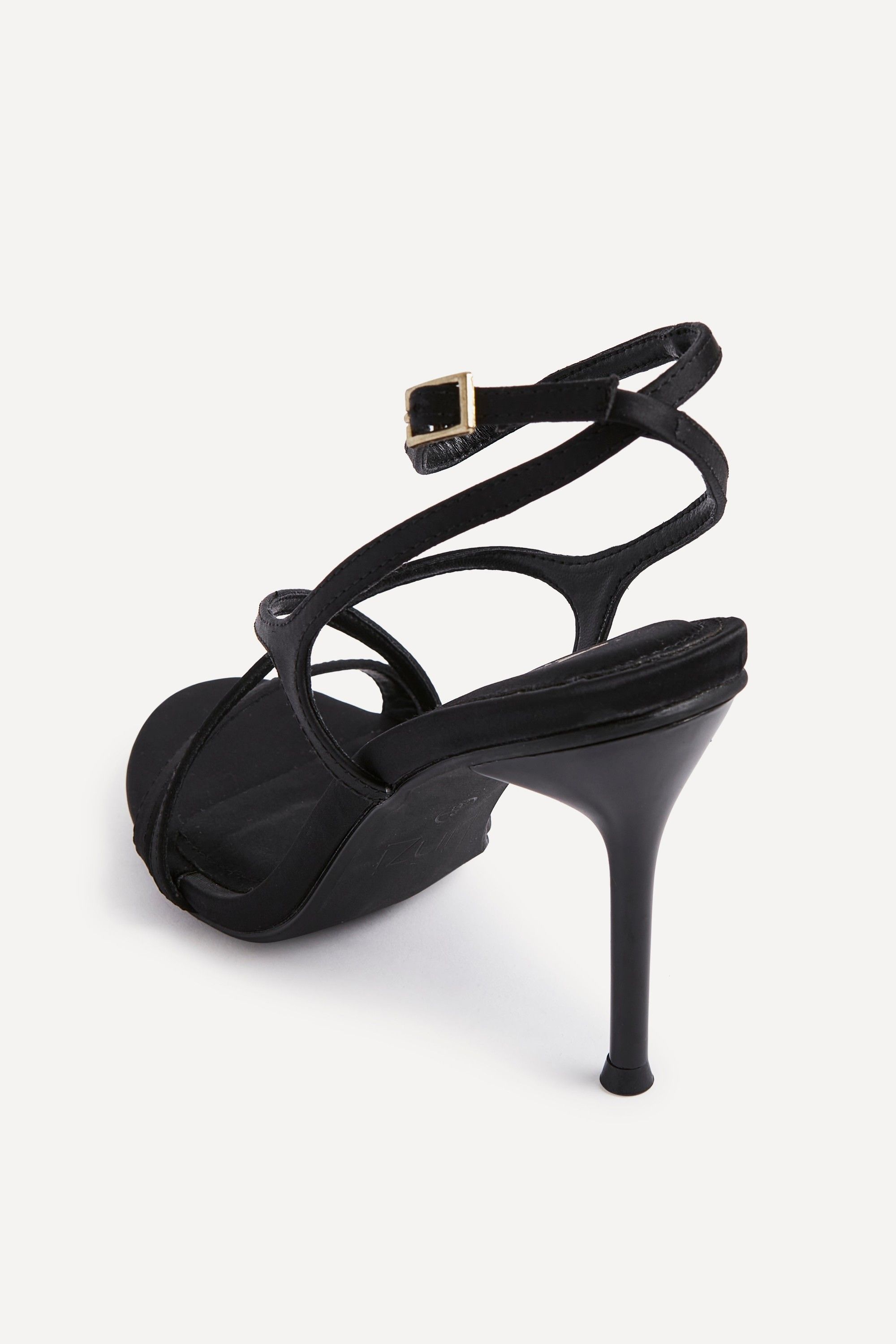 Linzi Taliya Black Satin Strappy Stiletto Heels image 5
