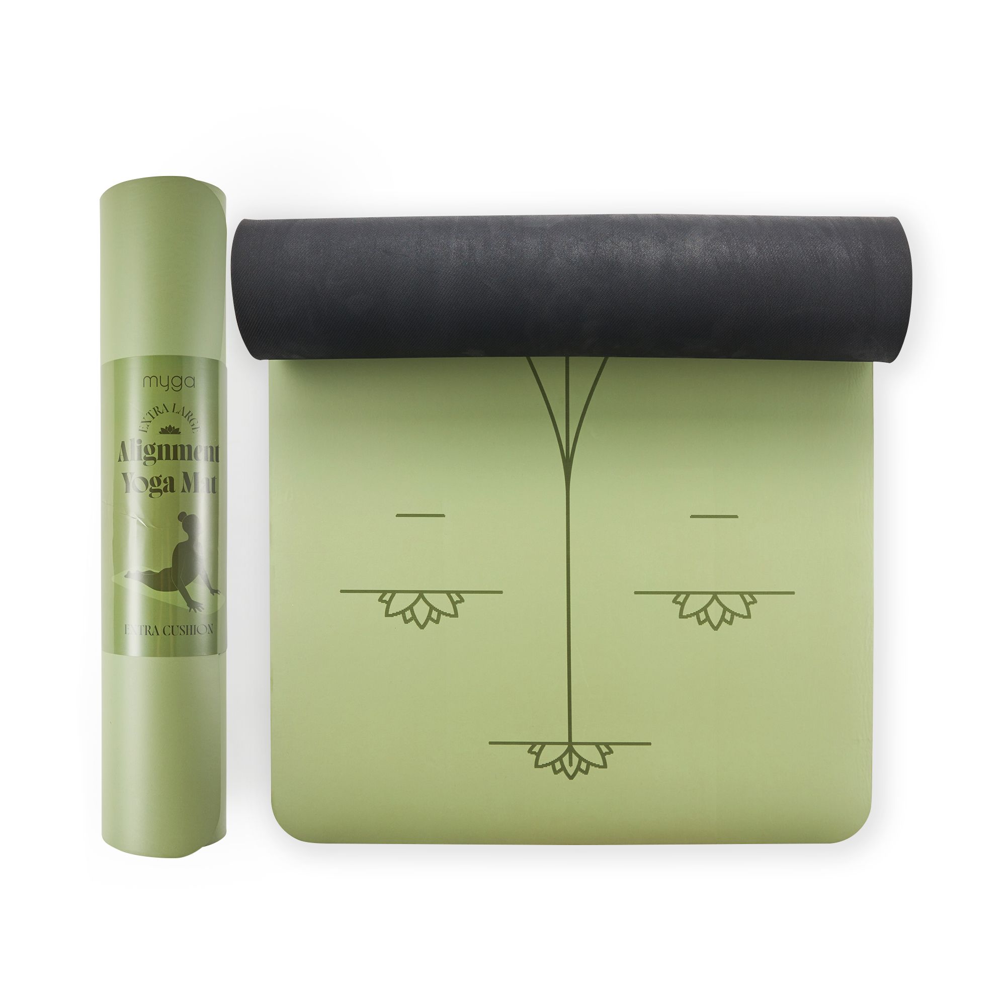 Myga Extra Large Moss Alignment Yoga Mat