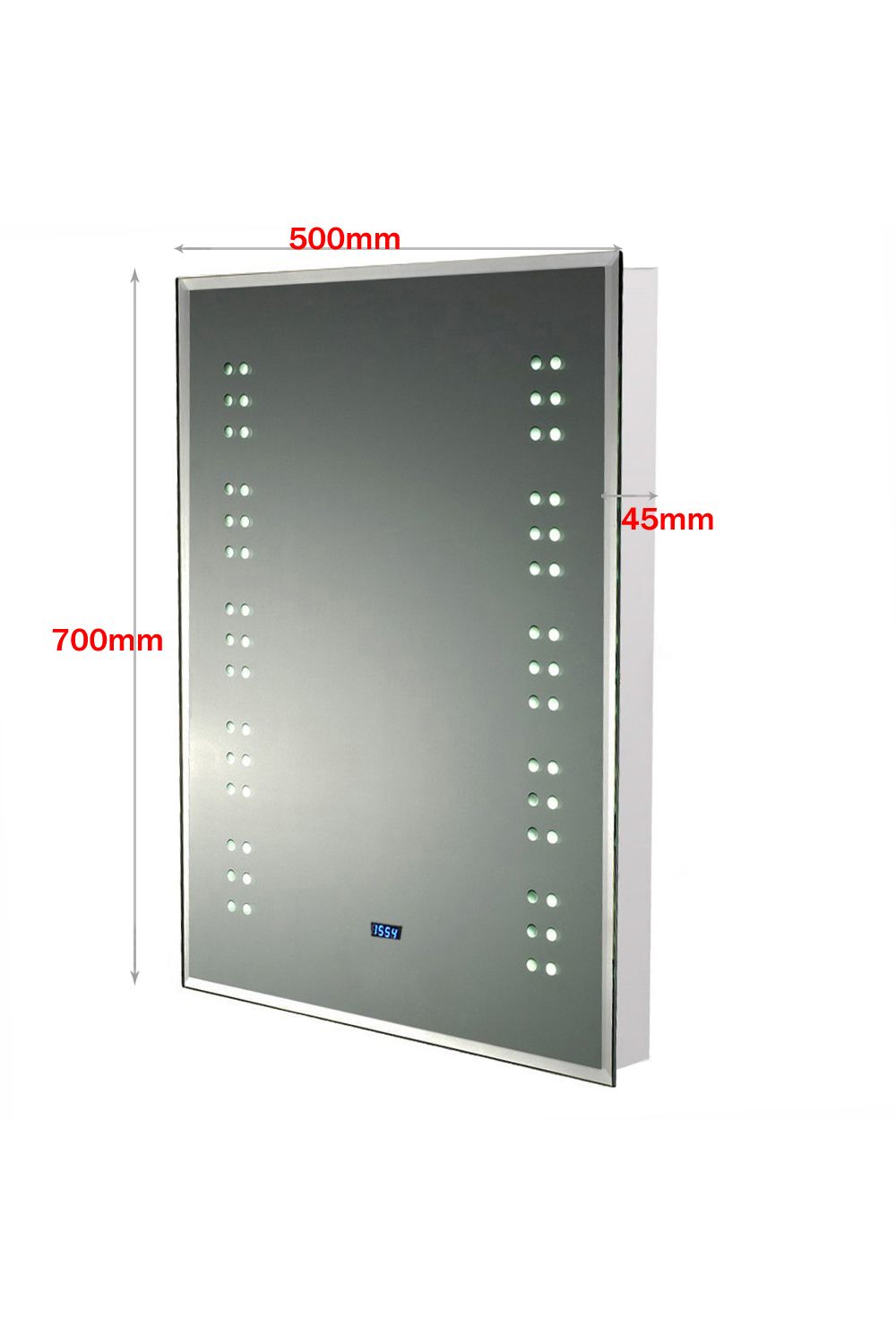 Living and Home Bathroom Anti-Fog Wall Mounting LED Vanity Mirror with Sensor Switch and Clock image 4