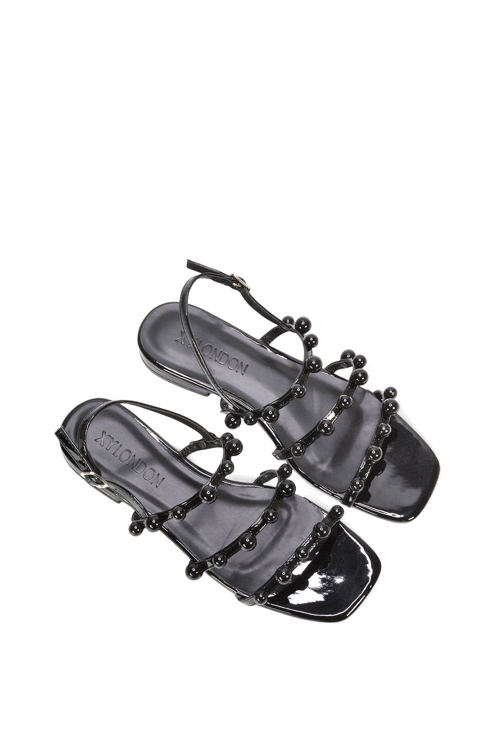 XY London 'Pamela' Flat Strappy Sandals with Beaded Detail image 4