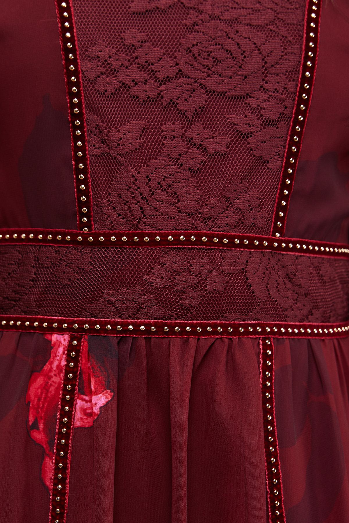 Oasis Velvet Stud Trim Midi Dress Multi image 5