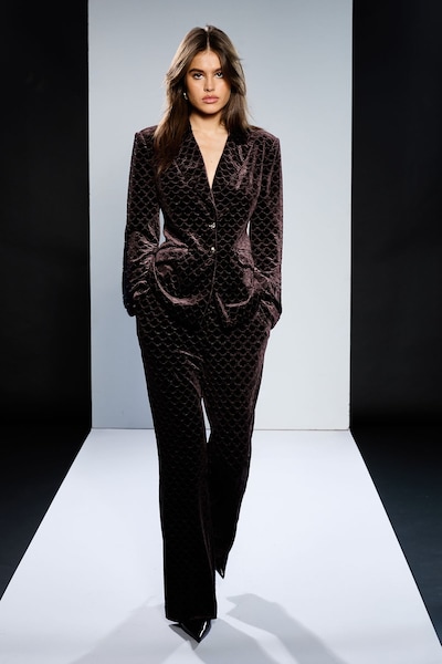 RUNWAY 1.8.1.8 Runway 1.8.1.8 Jacquard Velvet Flare Trouser Chocolate