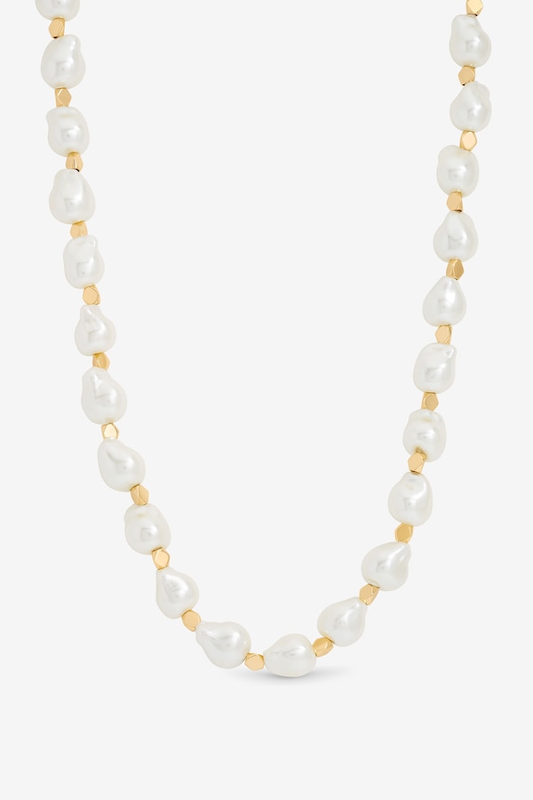 Jon Richard Gold Plated Pearl T Bar Necklace