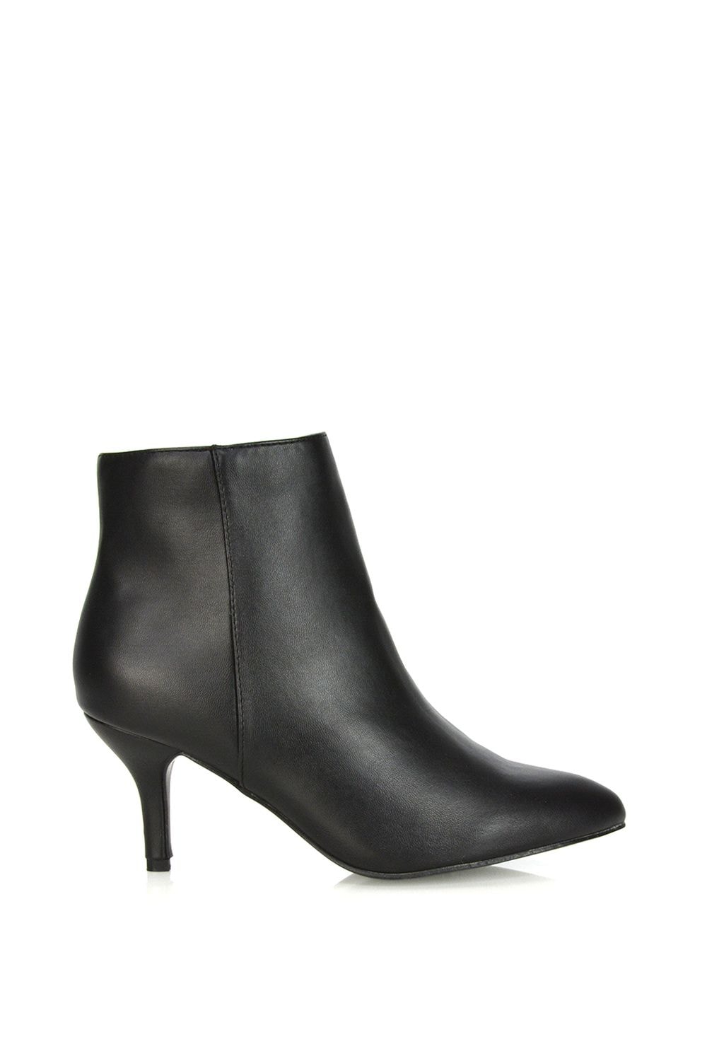 XY London 'Anastsia' Low Mid Kitten High Heel Stiletto Zip-Up Ankle Boots image 1