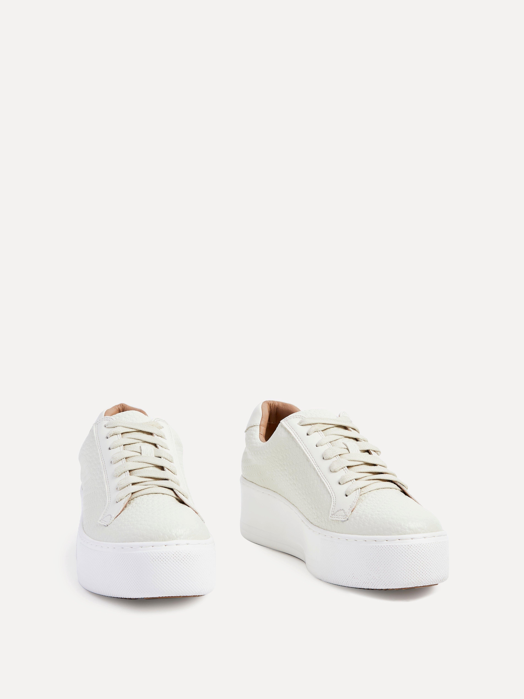 Linzi Twyla Cream Faux Leather Platform Trainer image 3