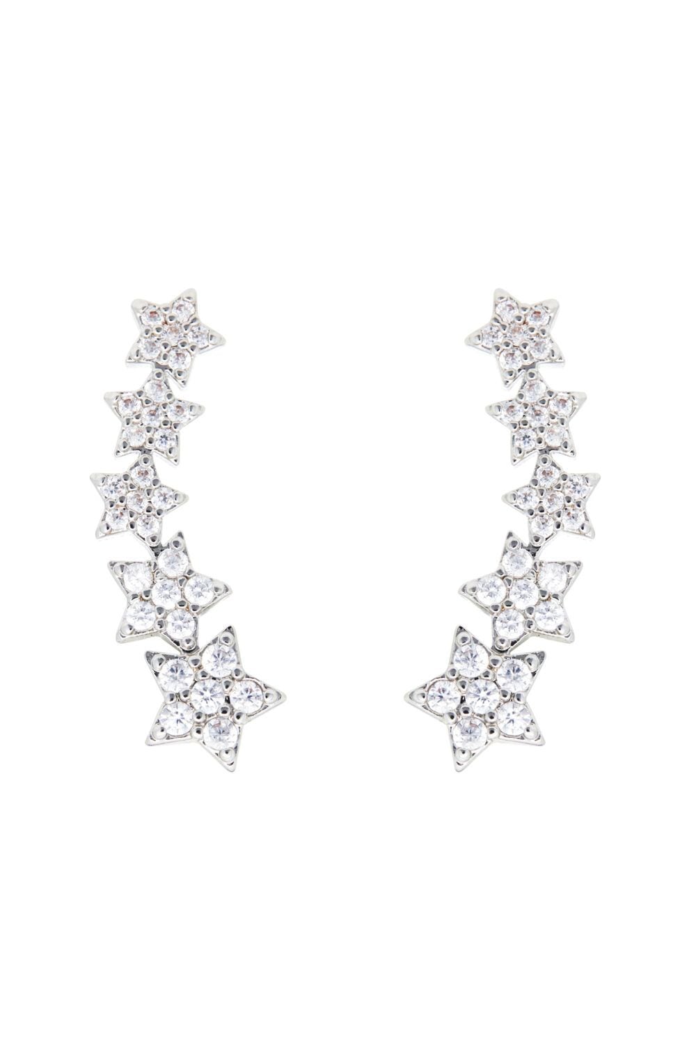 Jon Richard Star Cubic Zirconia Climber Earrings