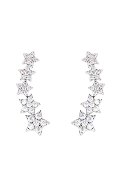 Jon Richard Star Cubic Zirconia Climber Earrings